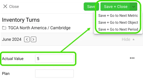 Metric Options